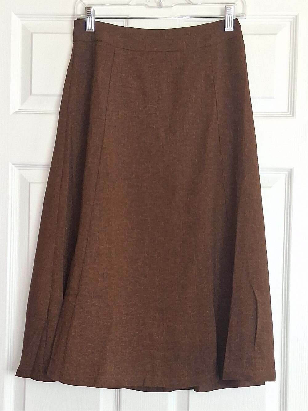 RIHOAS Chocolate Brown A-Line Midi Skirt
